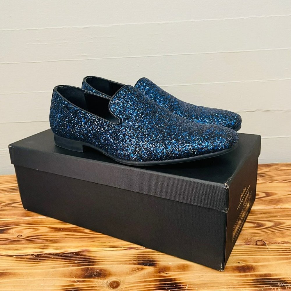 Frederico Leone Sparkle Slip On Loafers Blue SZ 9